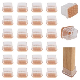 COEWUR Stuhlbeinkappen Rechteckig Transparent Stuhlbeinschoner Gummi Filzgleiter Schutzkappen für Stuhlbeine Hartholzböden Laminat und Fliesenböden (Fit: Länge 40-46mm, Breite 30-36mm)