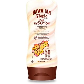 Hawaiian Tropic - Silk Hydration Protective SPF 50 - Protective Sun Lotion with Moisturizing and Water Resistant Silk Tapes, Tropical Sun Cream, Pack 3 units x 180 ml