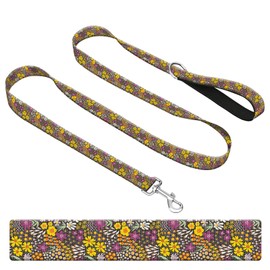 BSDUUIF Dog Leash for Large Medium and Small Dogs, Cute Polyester 6 Foot Training Leash, Walking Lead for Dogs Boho Flower