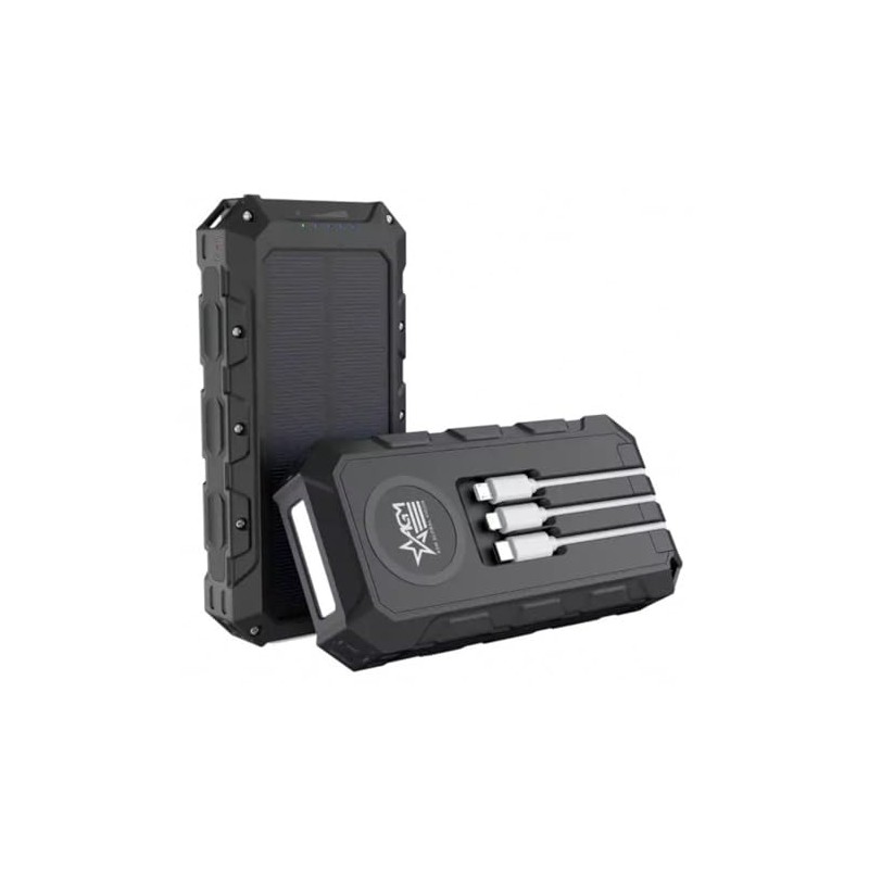 AGM Wireless Charging Solar Portable Accessory with 30000 mAh Battery