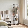 ELYKEN Coat Rack Freestanding, Hall Tree with 3 Storage Shelves