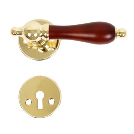 HOME IT® Brass Door Handle with Dark Handle - Rosettes, Key Plate and Screws Included - Elegant and Solid Danish Design for Interior Doors (30-45mm)