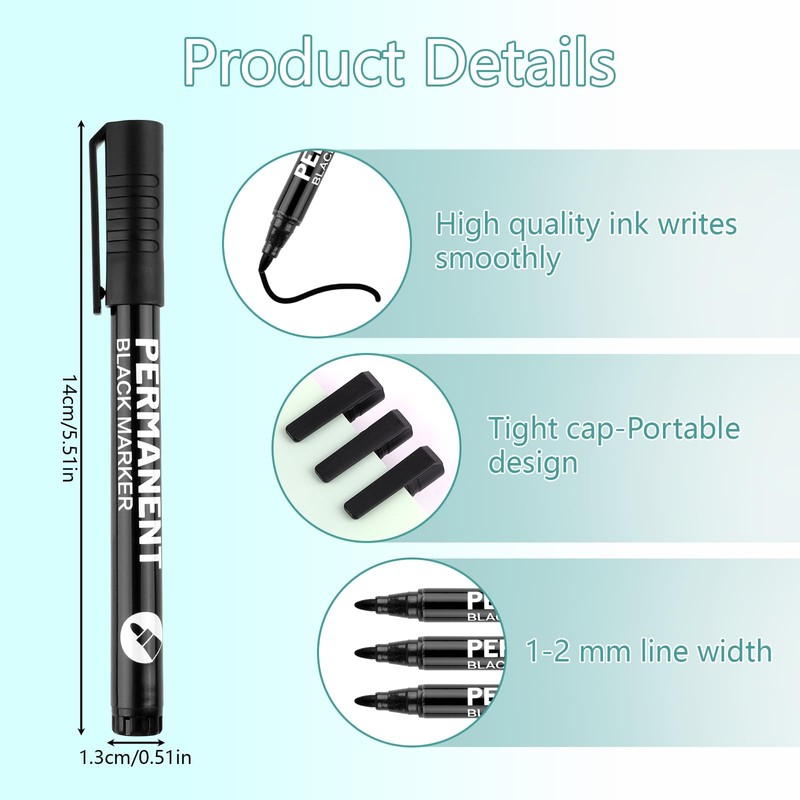 WINKIO 12 x acrylic pens (black/white) (black)