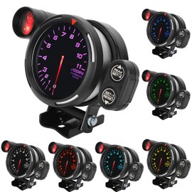 Car Tachometer, 3.15 Inch 80 mm Car Tachometer RPM Gauge Meter 7 Colour Highly Sensitive Automotive Instrument
