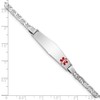 Sterling Silver Rhodium-plated Medical ID Anchor Link Bracelet