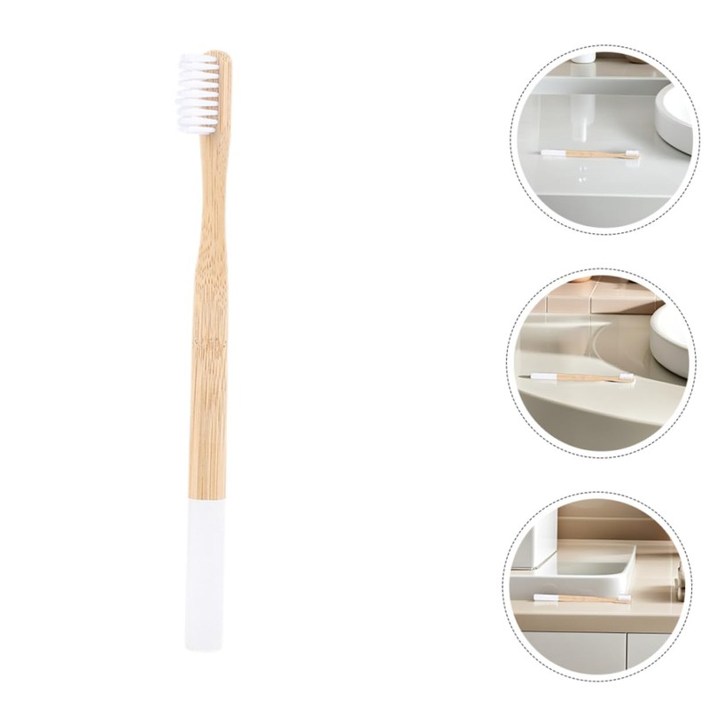 FOMIYES 10pcs Manual Toothbrushes: Bamboo Toothbrushes with Soft Bristles &