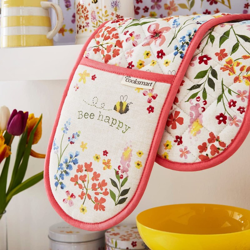 Cooksmart Double Oven Glove, Bee Happy