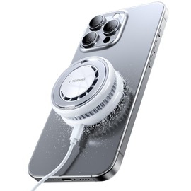 TORRAS Qi2 Magsafe Charger, Stand, Mag Safe Charger, Equipped with Cooling Fan, Silent, Wireless Charger, 15 W, Rapid Charging, Compact, Foldable, Smartphone Heat Protection, Type C, Cable Included,