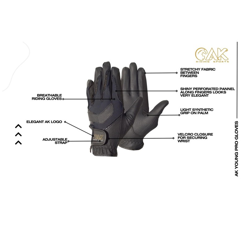 AK Stylish Young Generation All Season Breathable Horse Riding Gloves