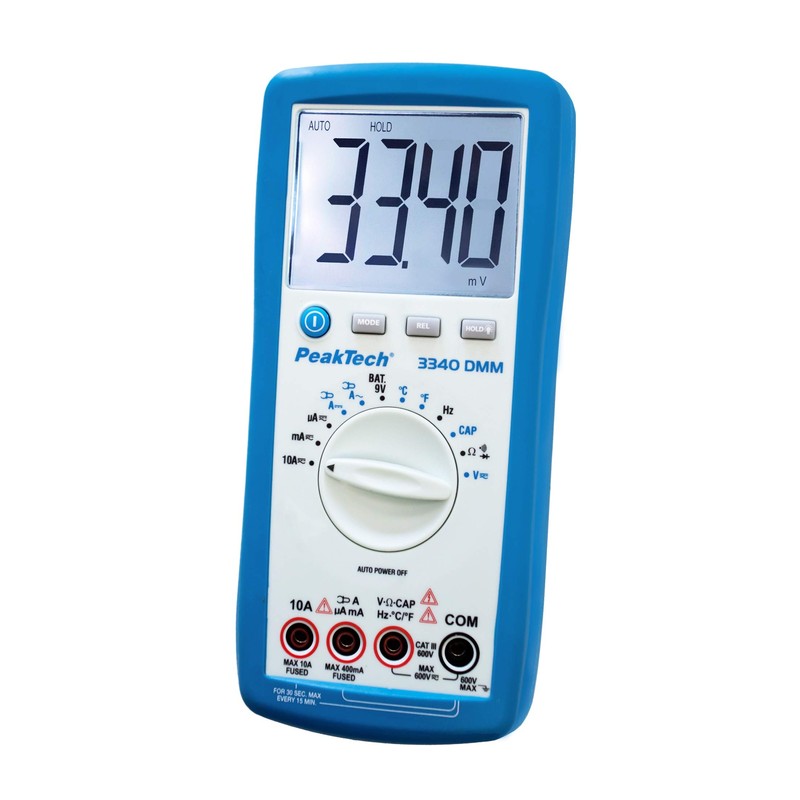 PeakTech 3340 Digital Multimeter 4000 Counts mit großer LCD Anzeige,
