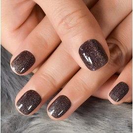 CurvLife Curvlife Press on Nails Acrylic Fake Nails with Design Full Cover False Nails Reusable Nail Kit with Nail Glue Adhesive Tabs Nail File Artificial Glue on Nails (Gray star point, 30pcs)