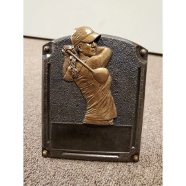 Unbranded Great female golfer, Golf award trophy, plaque, about 6.25" tall, add engraving