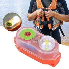Safety Light Life Jacket Light Lamp Self-Illuminating Marine LED Light for Night Rescue At Sea, Water Safety LED Lamp for Outdoor Safrty(Orange)