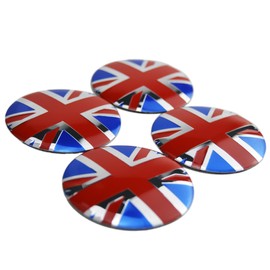4X Union Jack UK Flag Wheel Hub Center Cap Cover Emblem for Mini Cooper 56mm 2.23 inches Hub Center Cap