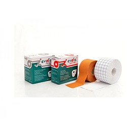 Set of Evofis Sports Tape Tape – Packaging Set Consists of 3 High Adhesion in rigid zinc oxide tape roll 1.5 x 15 yds, Natural and Evofis Fix Tape – 3 Rolls Smooth Hypoallergenic and Breathable Non-Woven Fabric in 5 cm x 10 m roll, White Color, IDEAL FOR