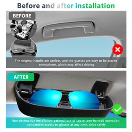 GAFAT Compatible with VW Tiguan 3 / Passat B9 Variant 2024 2025 2026 Sunglasses Holder Glasses Case, Storage Box Shelf Organiser, T1-guan 3 Accessories, Pasat B9 Accessories (Black)