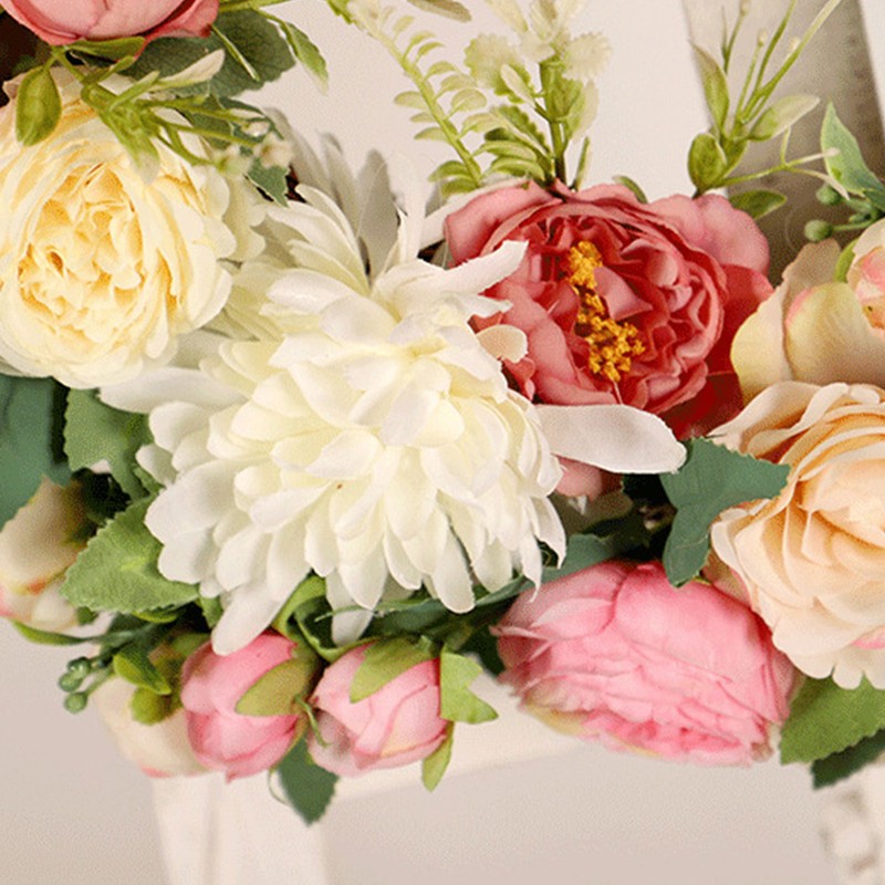Artificial Peony Wreath Peony Flower Spring Wreaths for Wall Wedding