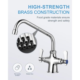 iVIGA Dual Handle Kitchen Faucet Deck Mount, Commercial Kitchen Sink Faucet Simple Modern 10" Swing Spout, Kitchen Faucets Utility Sink Faucet Brass Construction Wit Supply Lines