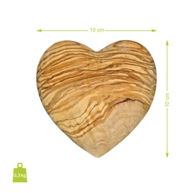 NATUREHOME Deko-Herz Handschmeichler aus Olivenholz 10 cm