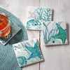 Highland Home Assorted Tumbled Tile Coaster Set - Coral Life