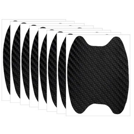 Universal 3D Carbon Fiber Stickers Car Door Handle Paint Scratch Protector Sticker Auto Door Handle Scratch Cover Guard Protective Film Black 8Pcs