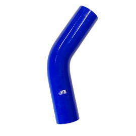 ETL INDUSTRIES 3.5" ID, 6" Leg Length 45 Degree Bend Silicone Coupler Hose, 4-Ply Reinforced Universal Silicone Pipe Elbow Hose for Intake Tube Intercooler Piping Blue