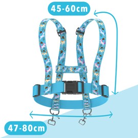 Dazhtu Children's Horse Lead, Blue, Adjustable Horse Harness for Children, Horse Lead Toy for Boys Girls Role Play, Children's Horse Harness with Extra Long Lead, Horse Harness Children