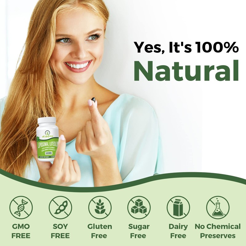 Ulmubra Liposomal Luteolin 500MG, Maximum Absorption, Potent Flavonoid, 60 Softgels,