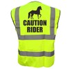 Equestrian CAUTION RIDER Hi Viz Vis Vest Horse Riding Reflective