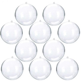 UNIQLED Clear Plastic Fillable Christmas DIY Craft Ball Ornament - Pack of 10 (70mm)