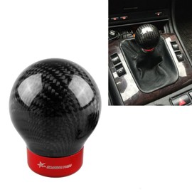 Ryanstar Carbon Fiber Shift knob Round Ball Racing Gear Shift Shifter Knob Head Manual Car with 8mm/10mm/11mm Adapter