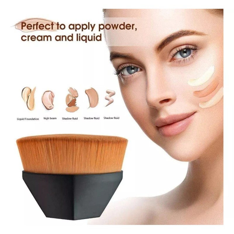 generic Set 2 Brochas Kabuki Planas Para Maquillaje Base Corrector