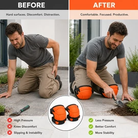 Garden Knee Pads for Kneeling Comfort – Foam Padded Non-Slip Work Pads for Gardening, Flooring & DIY Projects