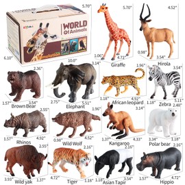 EnAuRoL 31 Pcs Safari Animals Figures Including 24 Realistic Jungle Playset Toys Zoo Animals for Toddlers 3+ Years Old Ideal Gift for Boys and Girls