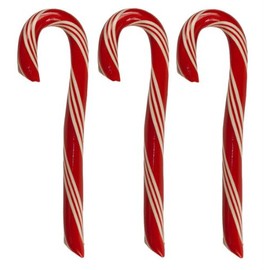3 Chocolate Filled Peppermint Candy Canes, Hammonds Handmade, 2 Oz Red/White Stripe
