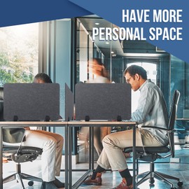 Yaomiao 3 Pcs Acoustic Desk Divider Soundproof Desk Privacy Panel Freestanding Desk Partitions Sound Absorbing for Students Office Reduce Noise Visual Distractions (47.3 x 16", 24 x 16", Dark Gray)