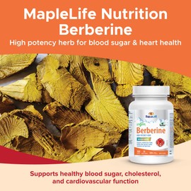 MapleLife Nutrition - Berberine 500 mg - High Potency Herb - Support Blood Glucose - 90 Veggie Capsules