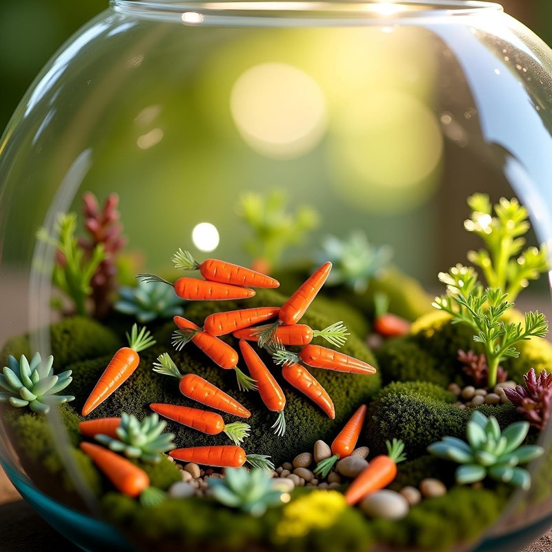 Nlinlin 15Pcs Miniature Carrot Models, Artificial Vegetables for Mini Kitchen