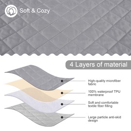 TAOCOCO Armchair Protector, Relax Chair Cushion with Armrests and Pockets, Waterproof Sofa Cover with Elastic Band, Suitable for 25 Inch Wide TV Chair, Reclining Chair, Armchair (Light Grey)