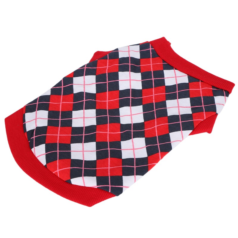 Pet Pig Spring Summer Sleeveless TShirt Pet Vest Sweatshirt Rhombus