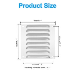 PATIKIL 4 x 4 Inch 304 Stainless Steel Ventilation Cover, Pack of 2 Screen Air Grille Ventilation Cover HVAC Slat Grille for Home Kitchen Fireplace Bathroom Wall Ceiling, Silver Tone