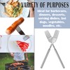 DOERDO 2pcs Extendable Fork, Stainless Steel Adjustable BBQ Telescopic Dinner