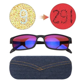 Colorblind Glasses Red Green Professional Colorblindness Corrective Glasses Color Deficiency Corrective Glasses with Glasses Case Color Blind Sunglasses for Red/Green Color Blind
