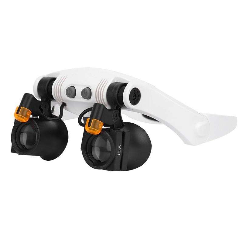 Head Mount Magnifier with LED Light, Hands Free Headband Magnifying