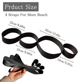 APOMOONS Yoga Band 4 Loops - Stretch Band Stretching & Yoga Strap for Yoga Pilates & Fascia Training, Facilitated Stretching Aid & Sustainable Pain Therapy, 100% Cotton Long Exercise Loop, 96 cm