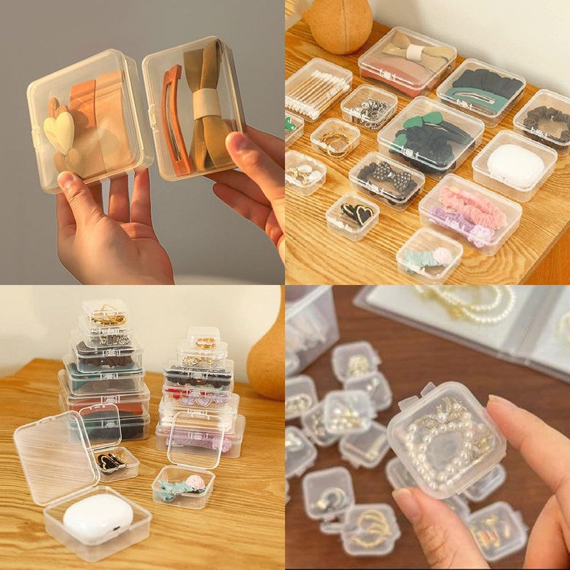 Aoktorkit 5PCS Square Transparent Plastic Organizer;9.1 * 5.9 * 2.5cm