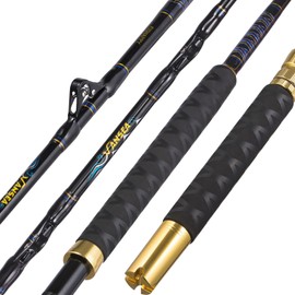 FISHAPPY Saltwater Offshore Straight Butt Trolling Rod Big Game Rod Conventional Boat Fishing Pole (5'1'' - 50-80lbs - 1 Piece)