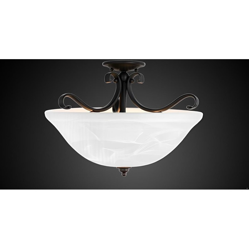 Aspen Creative 25002-65-1 Replacement Alabaster Glass shade for Flush Mount