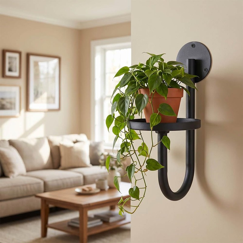 Wall Plant Holder Set of 2 for Outdoor, Metal Hanger
