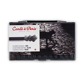 Conté à Paris Sketching Carre Crayons - Black HB (Pack of 12)